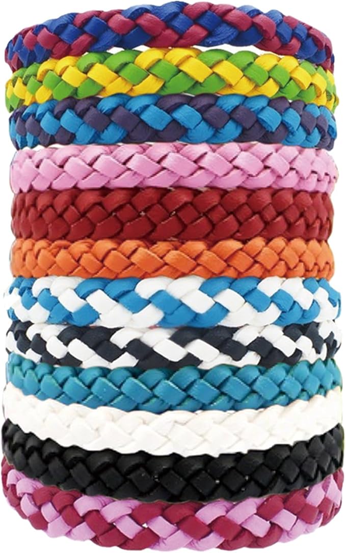 Lot de 12 bracelets tressés naturels pour adultes et enfants pour intérieur et extérieur, camping, pêche, voyage